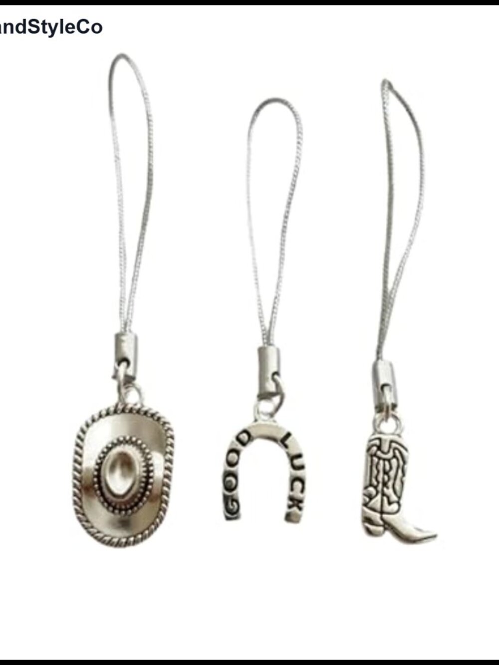 Cowboy Hat Charm Lanyard Non-Precious Metal Phone Case Bag Accessory Western